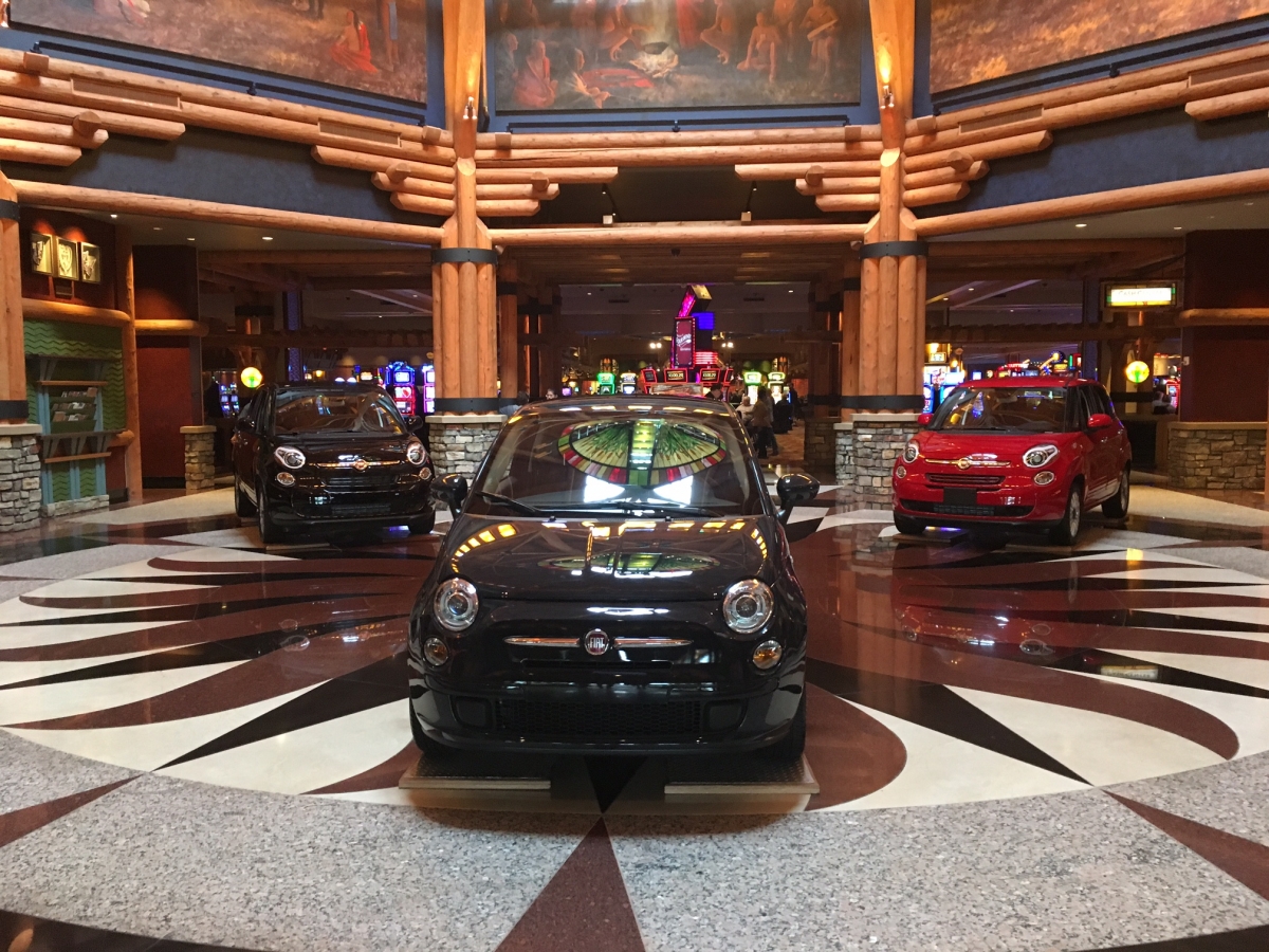 3 Fiats in Rotunda of Four Winds